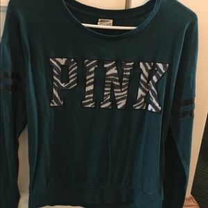 Victoria's Secret PINK Long Sleeve Zebra letters